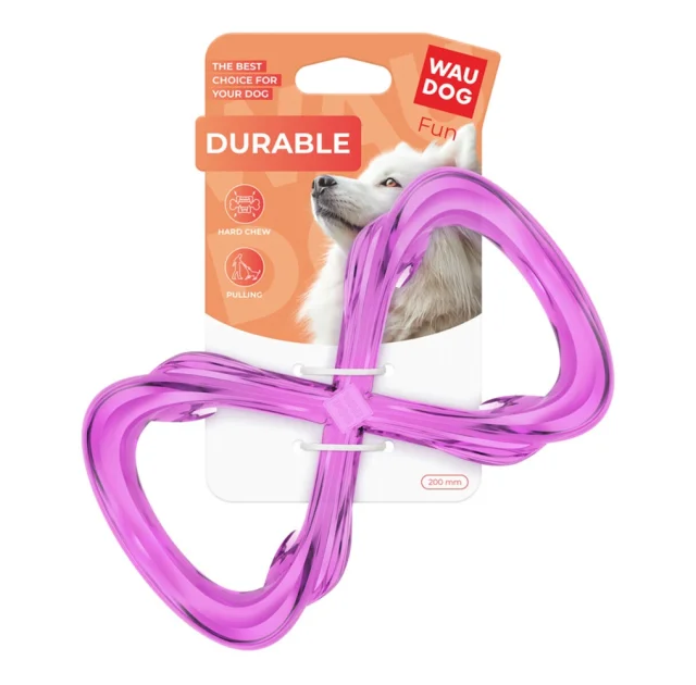 Іграшка WAUDOG Fun Durable для собак, вісімка, термопластична гума, фіолетовий, 20 см