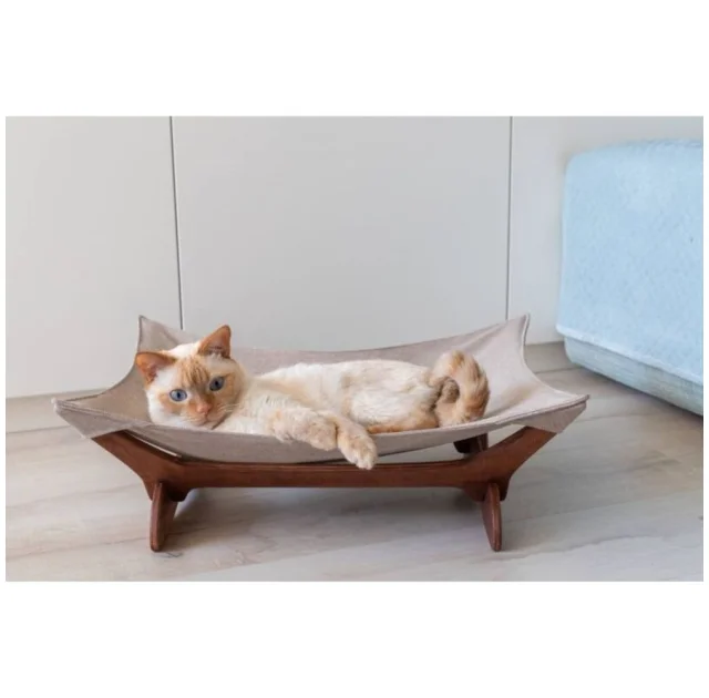 Гамак-лежак PetJoy для котов, коричнево-бежевый, 55×45×18 см