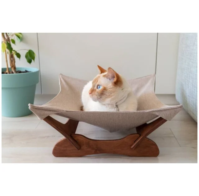 Гамак-лежак PetJoy для котов, коричнево-бежевый, 55×45×18 см