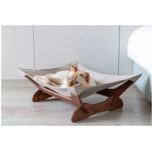 Гамак-лежак PetJoy для котов, коричнево-бежевый, 55×45×18 см