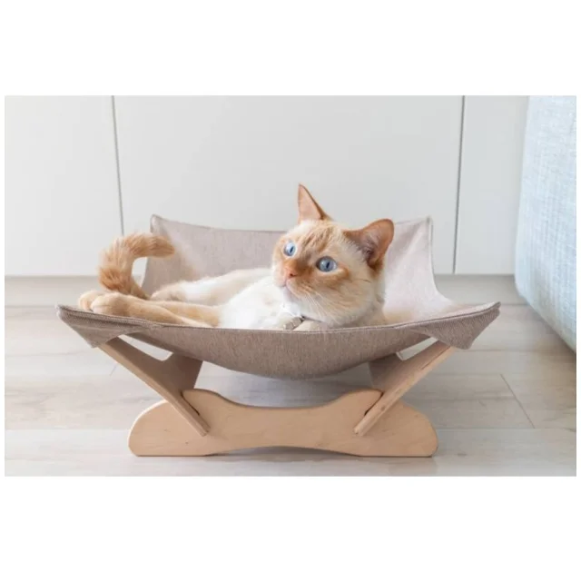 Гамак-лежак PetJoy для котов, бело-бежевый, 55×45×18 см