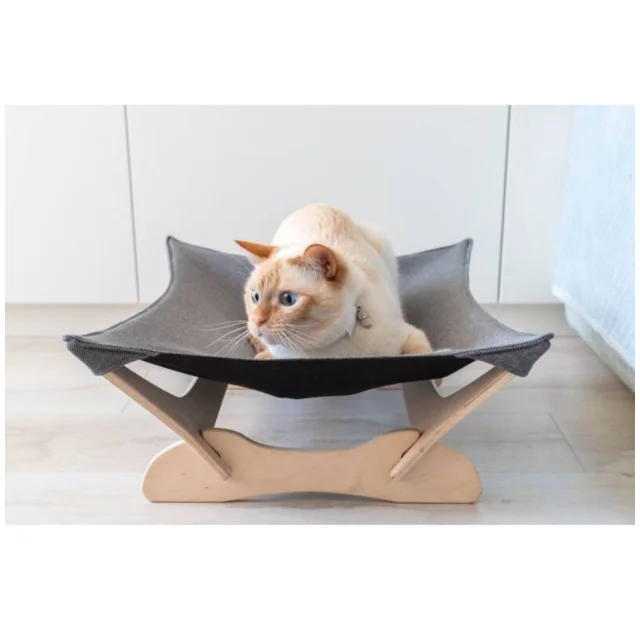 Гамак-лежак PetJoy для котов, бело-серый, 55×45×18 см