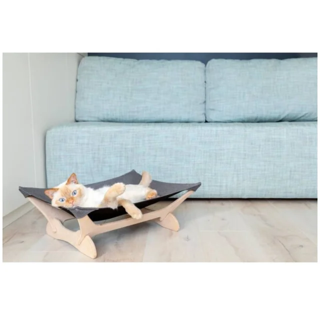 Гамак-лежак PetJoy для котов, бело-серый, 55×45×18 см