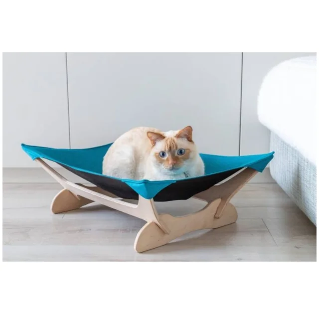 Гамак-лежак PetJoy для котов, бело-голубой, 55×45×18 см