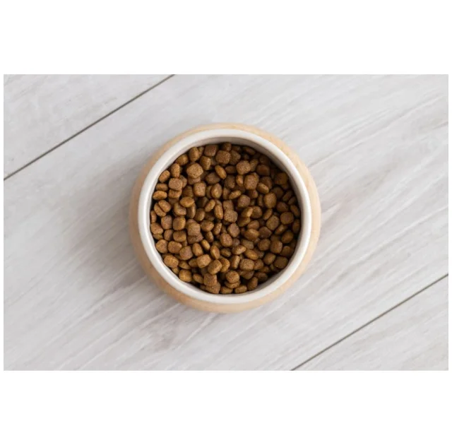 Миска PetJoy для собак та котів, на підставці, біло-бежева, 0.25 л, 13×13×7 см