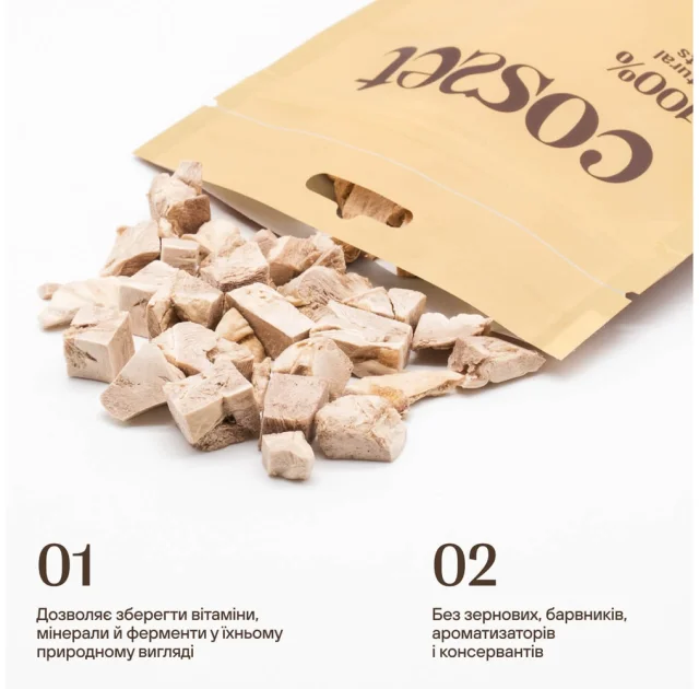 Лакомства Cosset для собак, лиофилизированные куриные желудки, 30 г