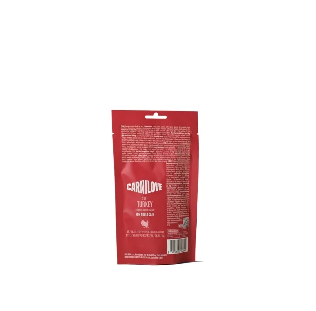 Ласощі Carnilove Soft Snack Turkey with Catnip для котів, м'які, індичка та котяча м'ята, 50 г