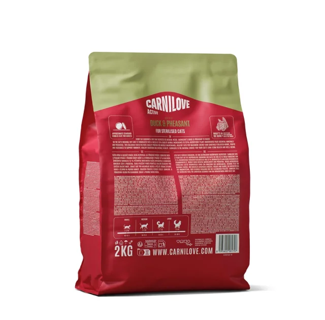 Сухий корм Carnilove Active Duck & Pheasant Sterilised для стерилізованих котів, качка і фазан, 2 кг