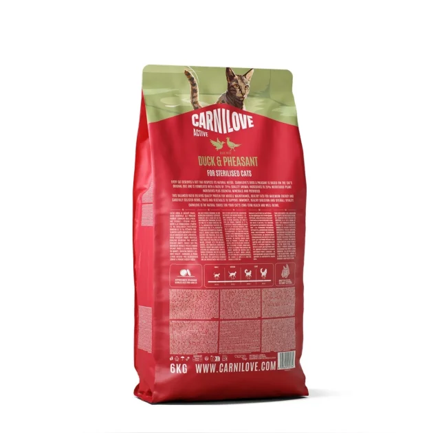 Сухий корм Carnilove Active Duck & Pheasant Sterilised для стерилізованих котів, качка і фазан, 6 кг