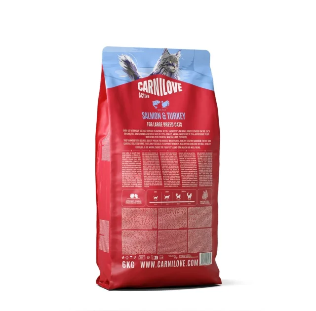 Сухий корм Carnilove Active Salmon & Turkey Large Breed для котів великих порід, лосось та індичка, 6 кг