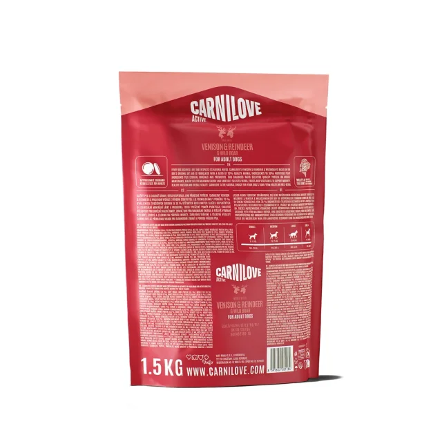 Сухий корм Carnilove Active Venison & Reindeer & Wild Boar Active Adults для активних собак, оленина і дикий кабан, 1.5 кг