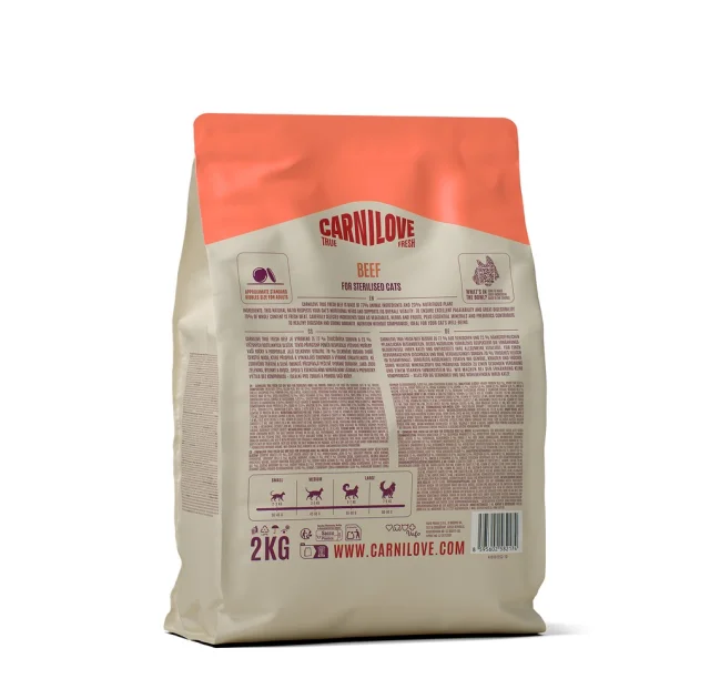 Сухий корм Carnilove True Fresh Beef Sterilised для стерилізованих котів, яловичина, 2 кг