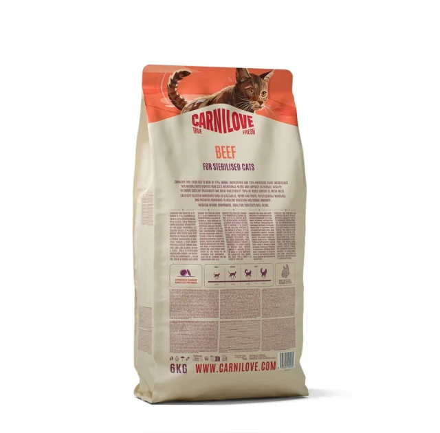 Сухий корм Carnilove True Fresh Beef Sterilised для стерилізованих котів, яловичина, 6 кг