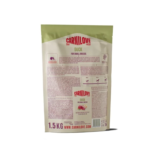 Сухий корм Carnilove True Fresh Duck Small Breed для собак малих порід, качка, 1.5 кг