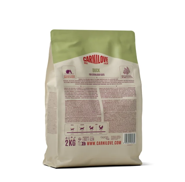 Сухий корм Carnilove True Fresh Duck Sterilised для стерилізованих котів, качка, 2 кг
