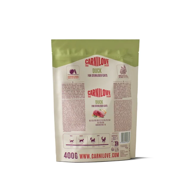 Сухий корм Carnilove True Fresh Duck Sterilised для стерилізованих котів, качка, 400 г