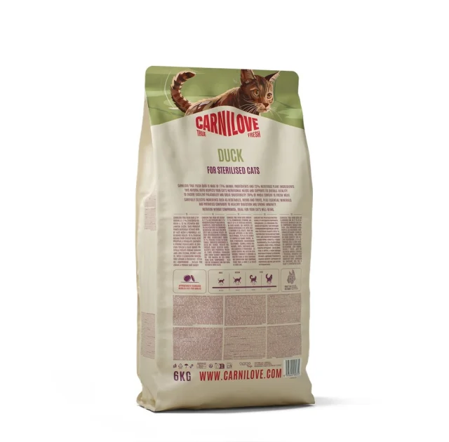 Сухий корм Carnilove True Fresh Duck Sterilised для стерилізованих котів, качка, 6 кг