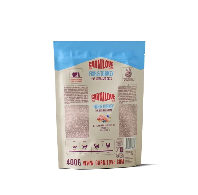 Сухий корм Carnilove True Fresh Fish & Turkey Sterilised для стерилізованих котів, риба та індичка, 400 г