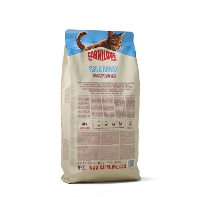 Сухий корм Carnilove True Fresh Fish & Turkey Sterilised для стерилізованих котів, риба та індичка, 6 кг