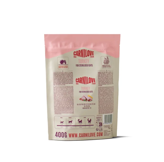 Сухий корм Carnilove True Fresh Turkey Sterilised для стерилізованих котів, індичка, 400 г