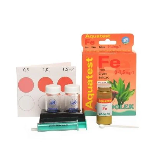 Тест уровня железа Zoolek Aquatest Fe, 0,082 кг, 9 x 3,5 x 13,5 см (комплект)