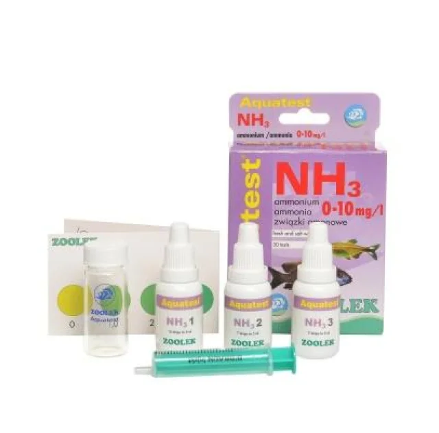 Тест содержания аммония - аммиака (NH3_NH4+) Zoolek Aquatest NH3, 0,128 кг, 9 x 3,5 x 13,5 см (комплект)