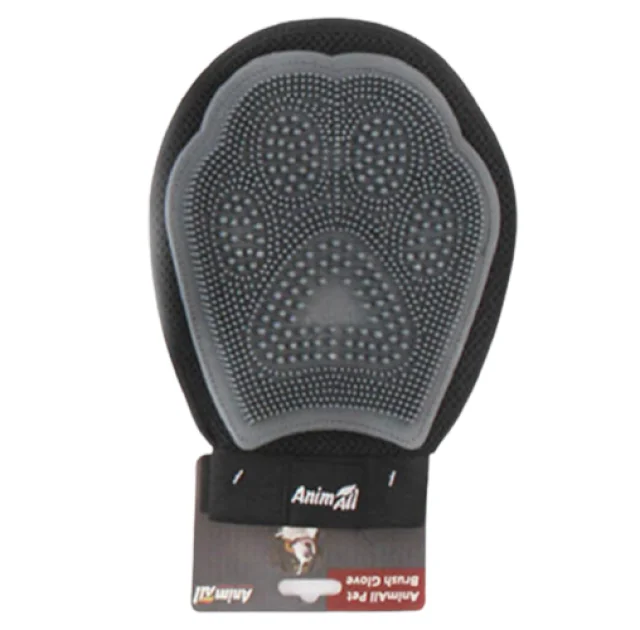Рукавичка для вичісування шерсті AnimAll Groom для тварин, сіра