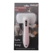 Пуходерка с автоматической системой очистки AnimAll Groom для животных, розовая