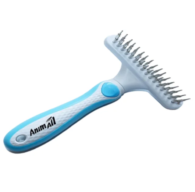 Расческа-грабли AnimAll Groom для животных, Голубая