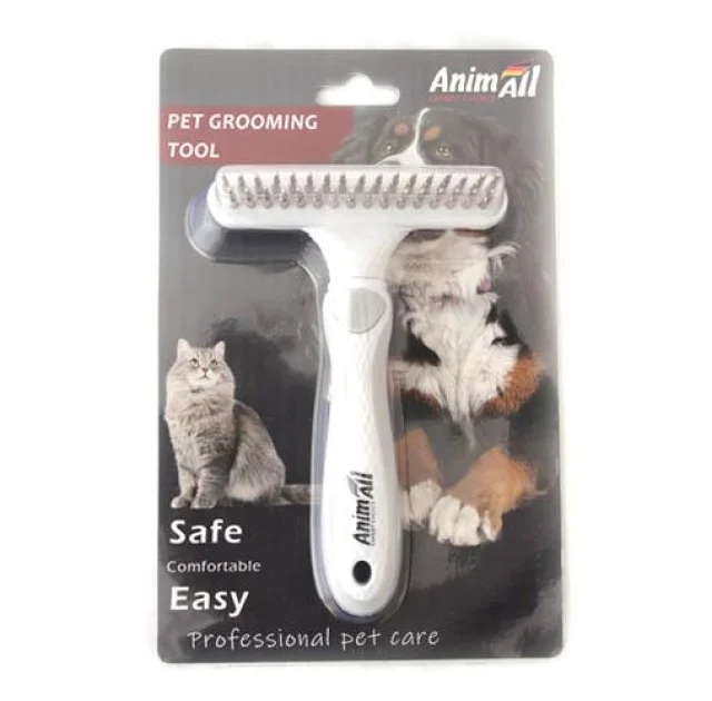 Расческа-грабли AnimAll Groom для животных, Серая