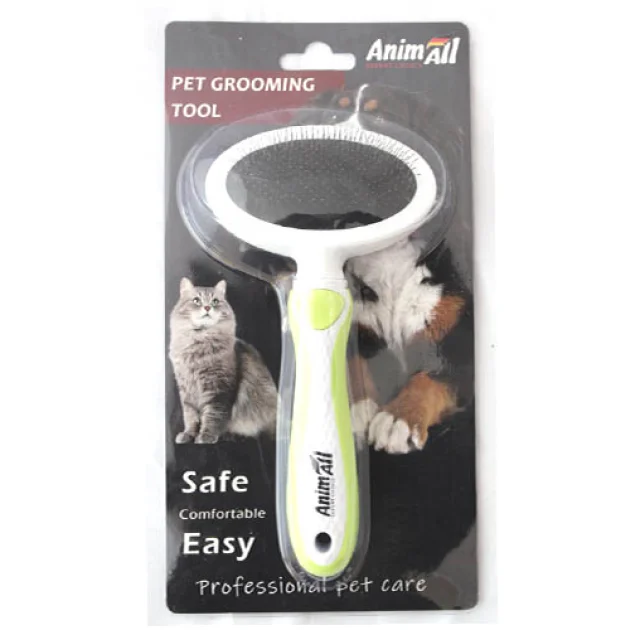 Пуходерка AnimAll Groom для тварин, М, зелена