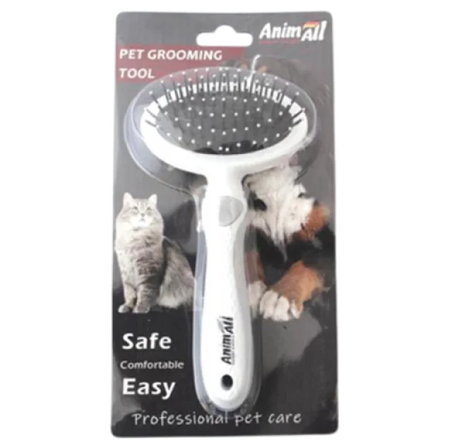 Масажна щітка AnimAll Groom для тварин, сіра