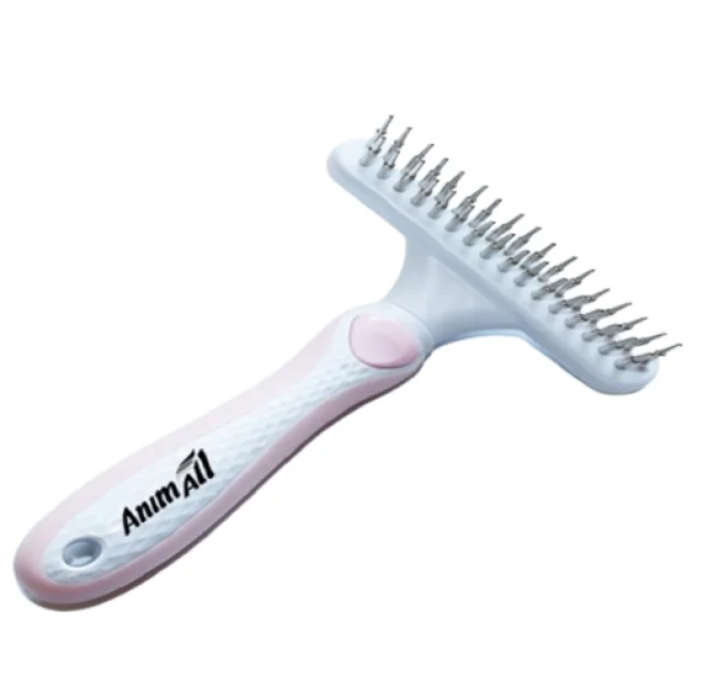 Расческа-грабли AnimAll Groom для животных, Розовая
