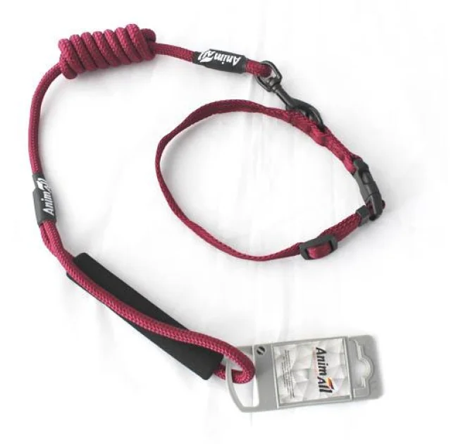 Комплект ошейник с поводком AnimAll для собак, M, 1×120 см/27-42 см, винный