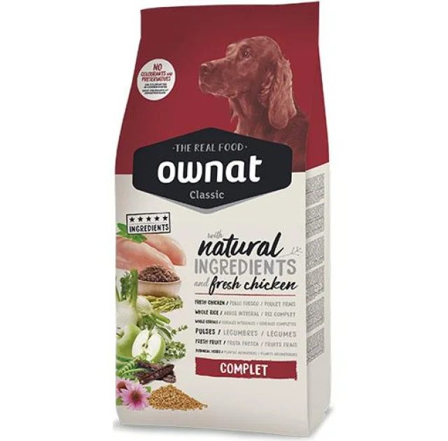 Сухий корм Ownat Classic Complete with Chicken для дорослих собак, з куркою, 20 кг