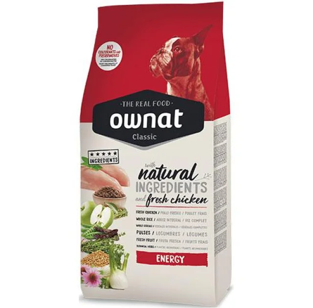 Сухий корм Ownat Classic Energy Dog для дорослих собак з високим рівнем фізичної активності, 4 кг
