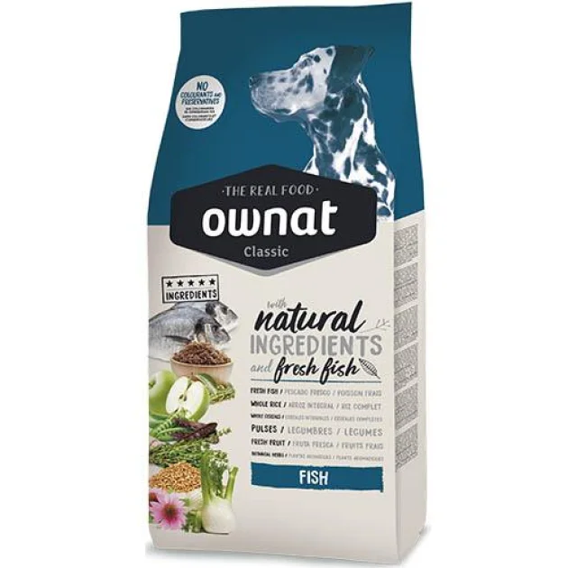 Сухой корм Ownat Classic Fish для взрослых собак, с рыбой, 4 кг