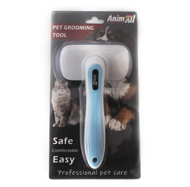 Пуходерка з автоматичною системою очищення AnimAll Groom для тварин, блакитна