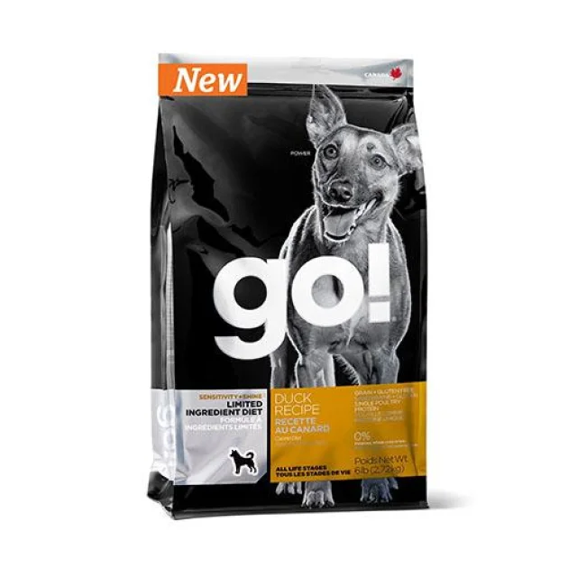 беззерновий корм GO! Sensitivity + Shine Duck Dog для цуценят і дорослих собак, з качкою, 2.72 кг