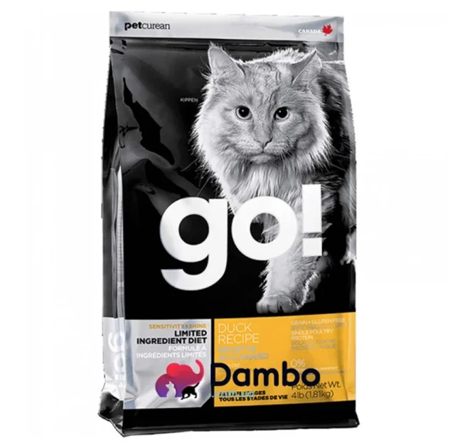 Беззерновий корм GO! Sensitivity + Shine Grain Free Duck Cat Recipe для кошенят і котів, зі свіжої качкою, 3.63 кг