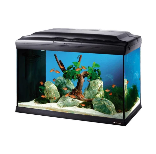 Акваріум Ferplast Cayman 60 Professional Black з лампою, внутрішнім фільтром і таймером, чорний, 60 л