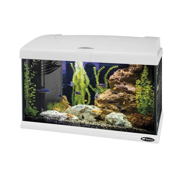 Акваріум скляні Ferplast Capri 50 LED White з LED-освітленням, білий, 40 л