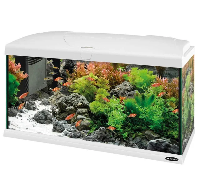 Скляний акваріум Ferplast Capri 80 White з LED-освітленням, білий, 100 л