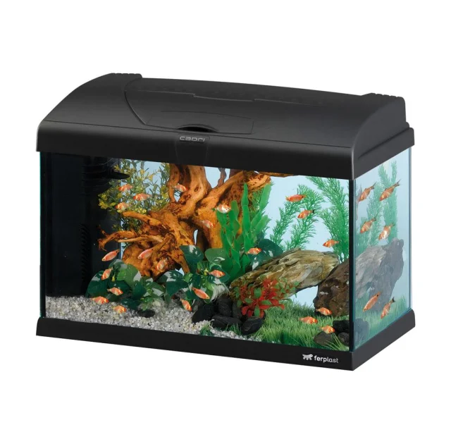 Акваріум скляні Ferplast Capri 50 Black з LED-освітленням, чорний, 40 л