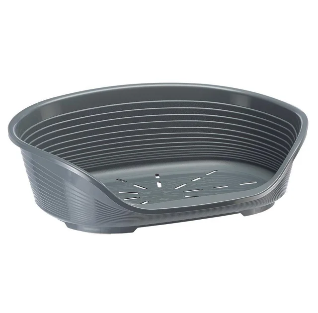 Пластиковый лежак Ferplast Siesta Deluxe 4 Grey с антискользящим покрытием, 61.5×45×21.5 см