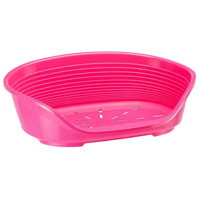 Пластиковый лежак Ferplast Siesta Deluxe 6 Pink с антискользящим покрытием, 70.5×52×23.5 см