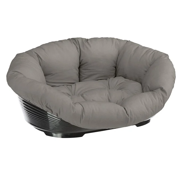 Пластиковый лежак Ferplast Sofa 4 Dove Grey в комплекте с подушкой для собак и кошек, 64×48×25 см