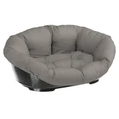Пластиковый лежак Ferplast Sofa 10 Dove Grey в комплекте с подушкой для собак и кошек, 91×71×32 см