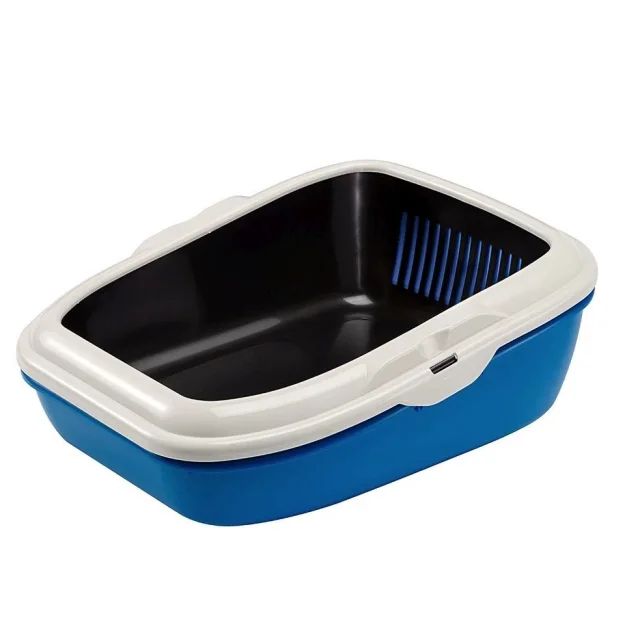 Туалет з двома піддонами Ferplast Litter Tray Birba з системою просіювання для кішок, 45,5x55,5x22 см