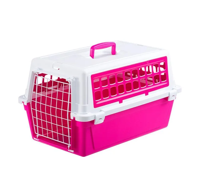 Переноска Ferplast Carrier Atlas 10 Trendy V.1 для кошек и собак, бело-розовая, 48×32.5×29 см